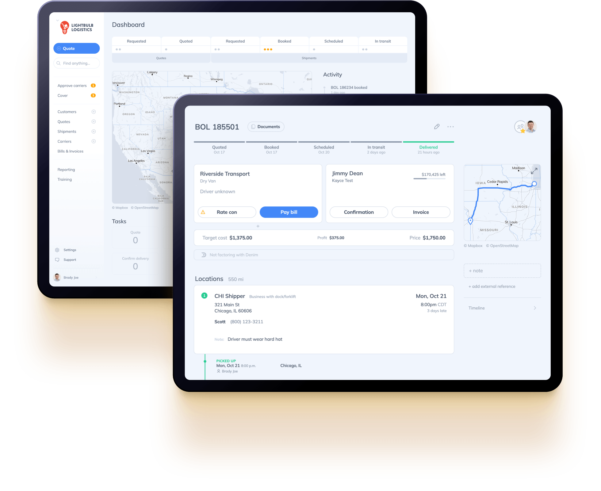 Quote Factory: The #1 TMS for Freight Brokers | Speed, Scale & Simplicity Modern TMS dashboard with intuitive interface for freight brokers